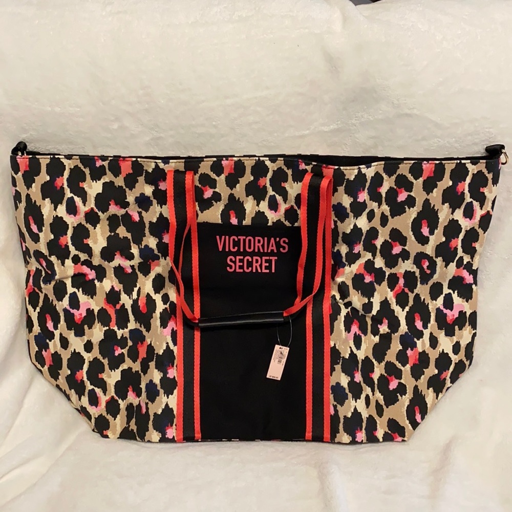 VS Pink Leopard Weekender Tote Bag